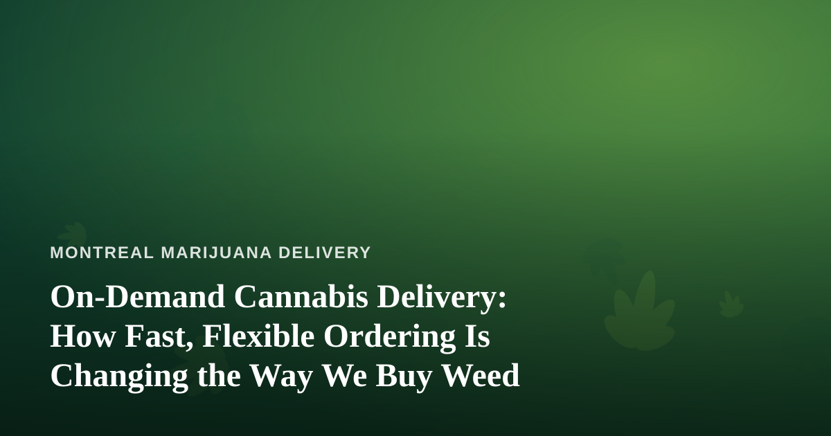 On-Demand Cannabis Delivery: How Fast, Flexible Ordering Is Changing the Way We Buy Weed